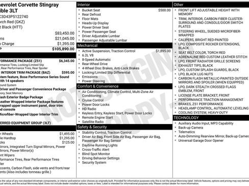 Used 2023 Chevrolet Corvette Stingray Premium Conv w/ Z51 Performance Package RWD image 16