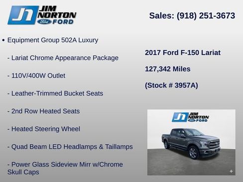 Used 2017 Ford F150 Lariat w/ Equipment Group 502A Luxury AWD/4WD image 13