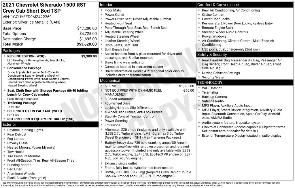 Used 2021 Chevrolet Silverado 1500 RST w/ Redline Edition AWD/4WD image 32