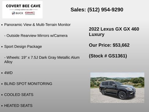 Used 2022 Lexus GX 460 Luxury w/ Sport Design Package AWD/4WD image 6