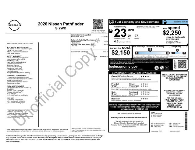 Certified 2026 Nissan Pathfinder S FWD image 17