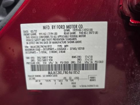 Used 2022 Ford EcoSport Titanium w/ Interior Protection Package AWD/4WD image 30