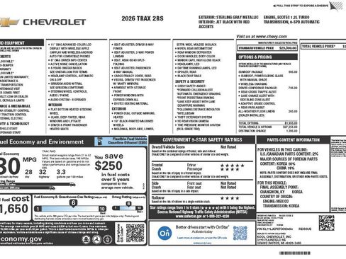 New 2026 Chevrolet Trax RS w/ Sunroof Package image 4