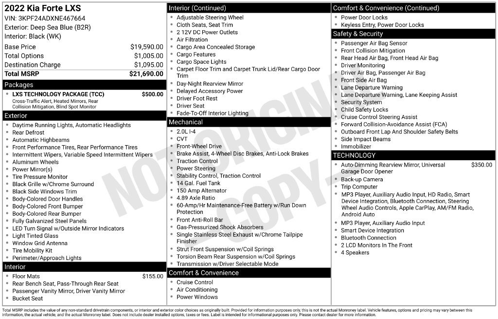 Used 2022 Kia Forte LXS w/ LXS Technology Package FWD image 28