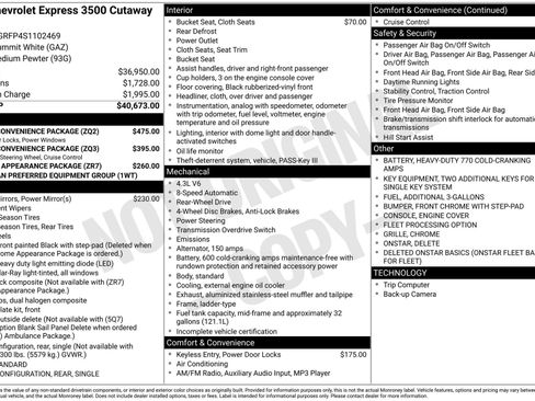 New 2025 Chevrolet Express 3500 w/ Power Convenience Package RWD image 3