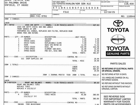 Used 2015 Toyota Avalon XLE image 10