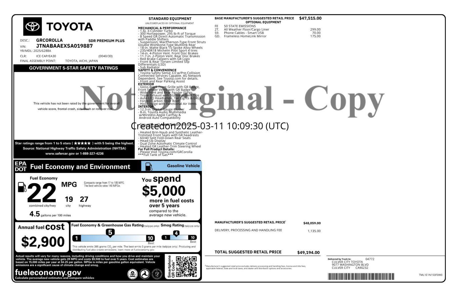 Used 2025 Toyota Corolla GR AWD/4WD image 2