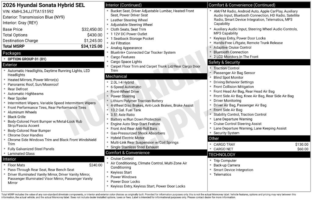 Used 2026 Hyundai Sonata SEL FWD image 11