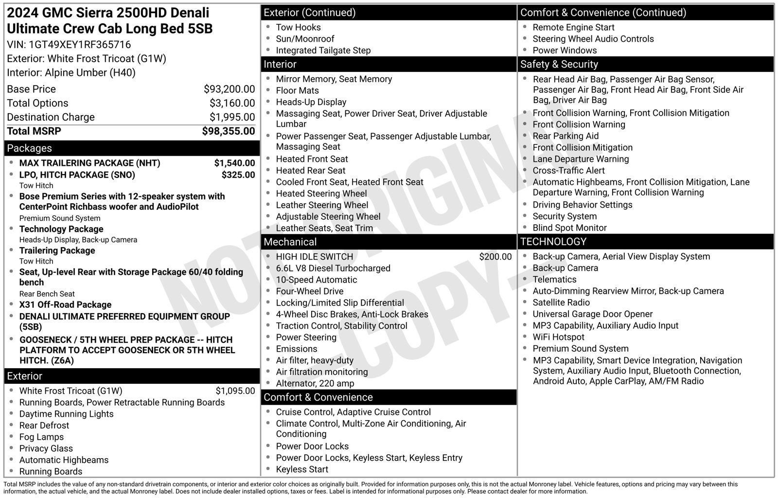 Used 2024 GMC Sierra 2500 Denali Ultimate w/ Max Trailering Package AWD/4WD image 10