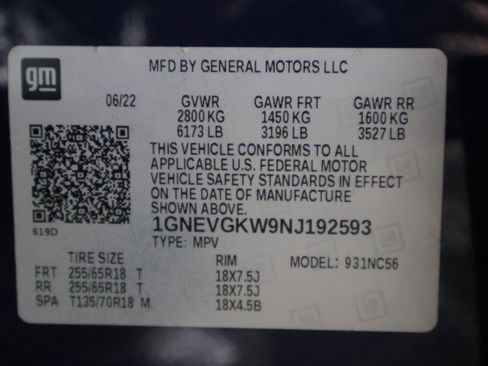 Used 2022 Chevrolet Traverse LT w/ LPO, Floor Liner Package image 43