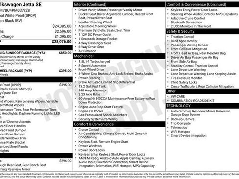 Certified 2023 Volkswagen Jetta SE w/ Panoramic Sunroof Package FWD image 44