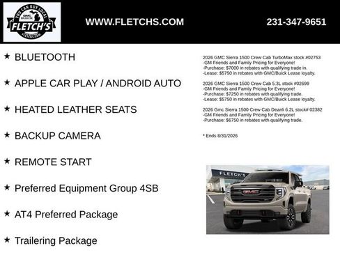 New 2026 GMC Sierra 1500 AT4 w/ LPO, Black Badging Package AWD/4WD image 2