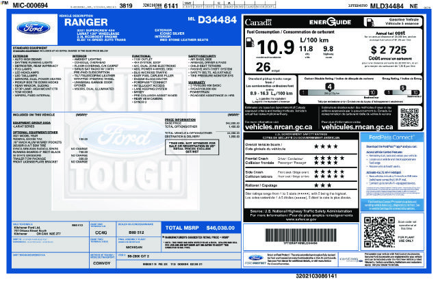 Used 2021 Ford Ranger Lariat w/ Trailer Tow Package AWD/4WD image 49