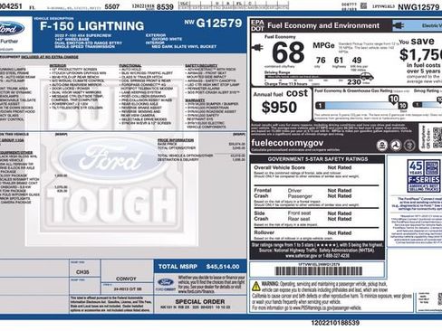 Used 2022 Ford F150 Lightning Pro w/ Tow Technology Package AWD/4WD image 2