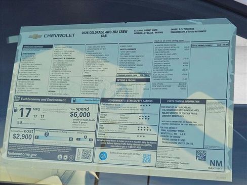 New 2026 Chevrolet Colorado ZR2 w/ Technology Package image 18