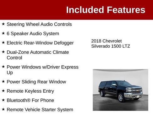Used 2018 Chevrolet Silverado 1500 LTZ w/ Sport Package AWD/4WD image 4