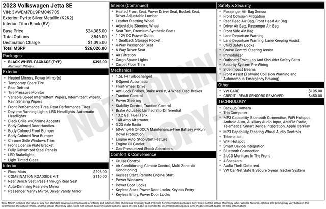 Used 2023 Volkswagen Jetta SE w/ Black Wheel Package FWD image 5