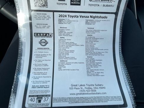 Used 2024 Toyota Venza Nightshade AWD/4WD image 27