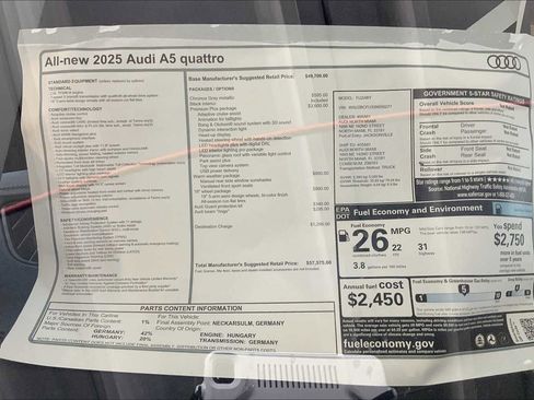 New 2025 Audi A5 2.0T Premium Plus Sedan w/ Premium Plus image 19