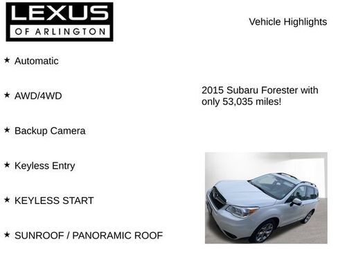 Used 2015 Subaru Forester 2.5i Touring w/ Eyesight & Navigation System AWD/4WD image 7
