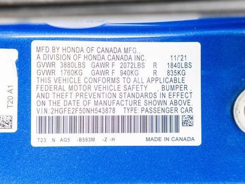 Used 2022 Honda Civic Sport image 76