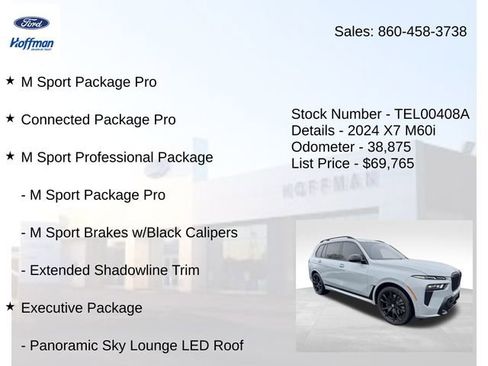 Used 2024 BMW X7 M60i w/ Executive Package AWD/4WD image 5