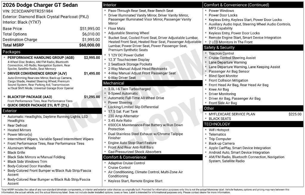 New 2026 Dodge Charger R/T w/ Performance Handling Group AWD/4WD image 5