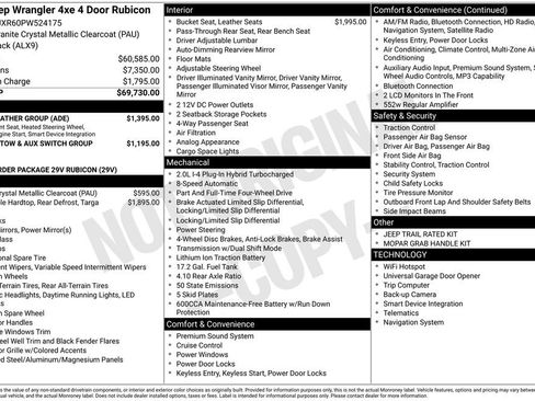 Used 2023 Jeep Wrangler Unlimited Rubicon 4xe w/ Cold Weather Group AWD/4WD image 36