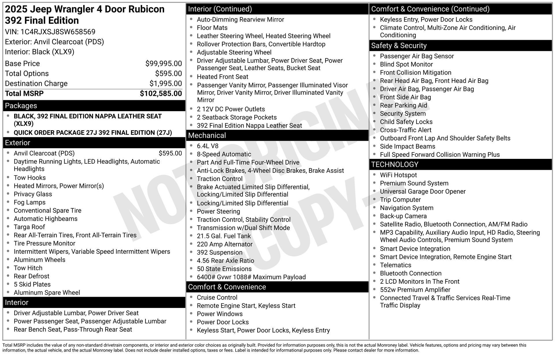 New 2025 Jeep Wrangler Unlimited Rubicon 392 AWD/4WD image 27