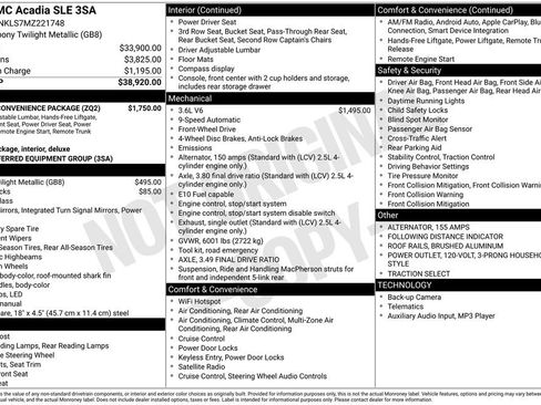 Used 2021 GMC Acadia SLE w/ Driver Convenience Package FWD image 1