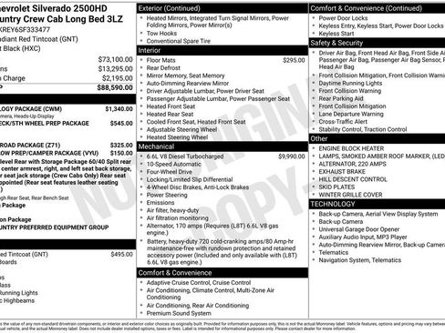 New 2025 Chevrolet Silverado 2500 High Country w/ Technology Package AWD/4WD image 12
