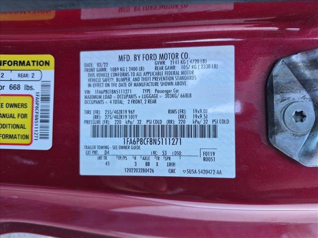 Used 2022 Ford Mustang GT Premium w/ GT Performance Package RWD image 14
