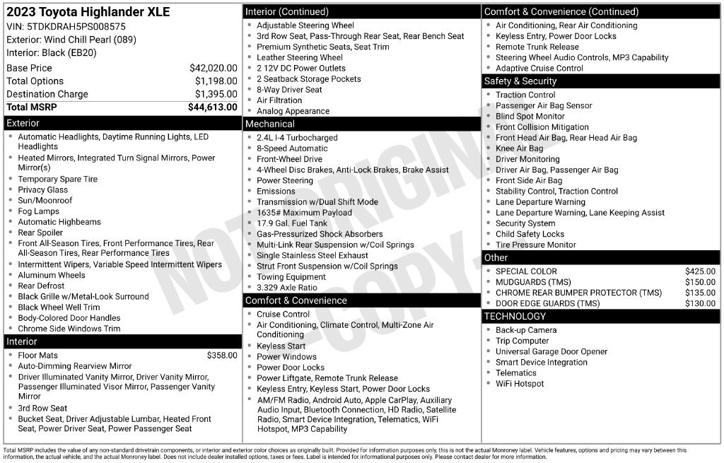 Used 2023 Toyota Highlander XLE FWD image 27