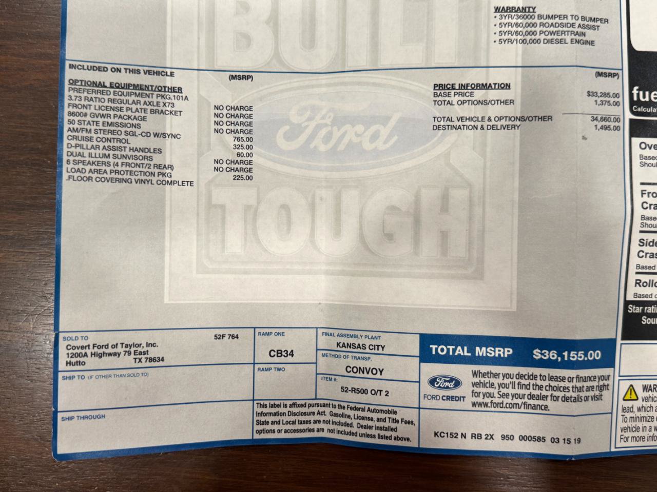 Used 2019 Ford Transit 150 130 Low Roof RWD image 53
