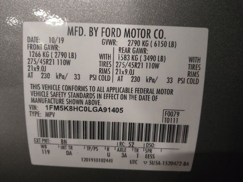 Used 2020 Ford Explorer Platinum w/ Premium Technology Package AWD/4WD image 33