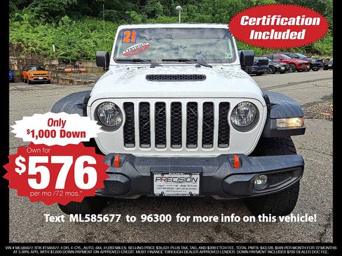 Certified 2021 Jeep Gladiator Mojave AWD/4WD image 2