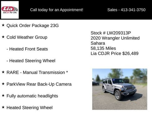 Used 2020 Jeep Wrangler Unlimited Sahara w/ Cold Weather Group AWD/4WD image 6