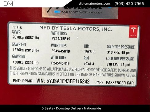 Used 2015 Tesla Model S P85D AWD/4WD image 46