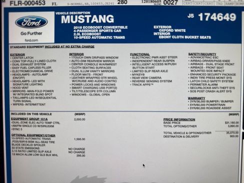Used 2018 Ford Mustang Convertible w/ Equipment Group 101A image 20