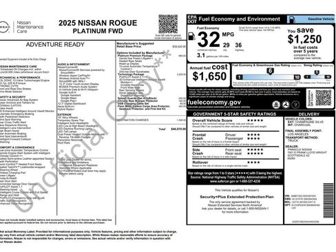 Used 2025 Nissan Rogue Platinum w/ Tech Package FWD image 5