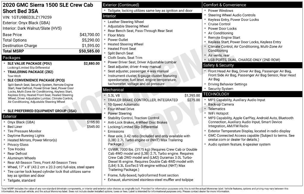 Used 2020 GMC Sierra 1500 SLE w/ SLE Value Package AWD/4WD image 32