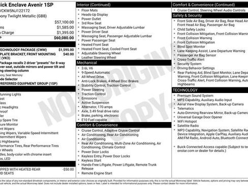 Certified 2022 Buick Enclave Avenir w/ Avenir Technology Package AWD/4WD image 40