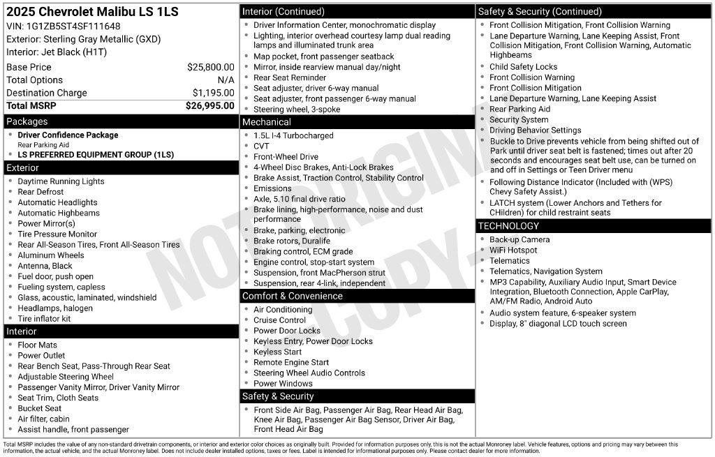Used 2025 Chevrolet Malibu LS FWD image 12
