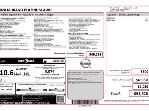 Used 2024 Nissan Murano Platinum AWD/4WD image 1