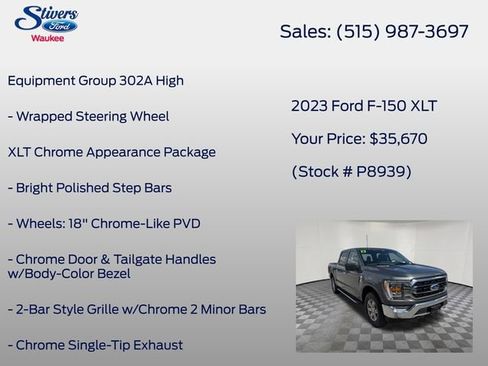 Certified 2023 Ford F150 XLT w/ Equipment Group 302A High AWD/4WD image 22