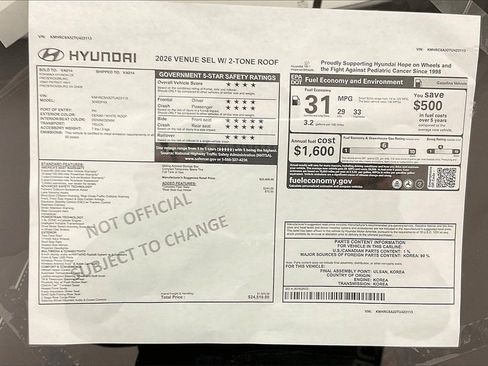 New 2026 Hyundai Venue SEL image 14