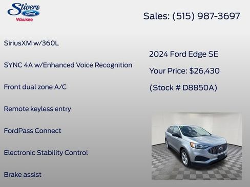 Certified 2024 Ford Edge SE AWD/4WD image 16