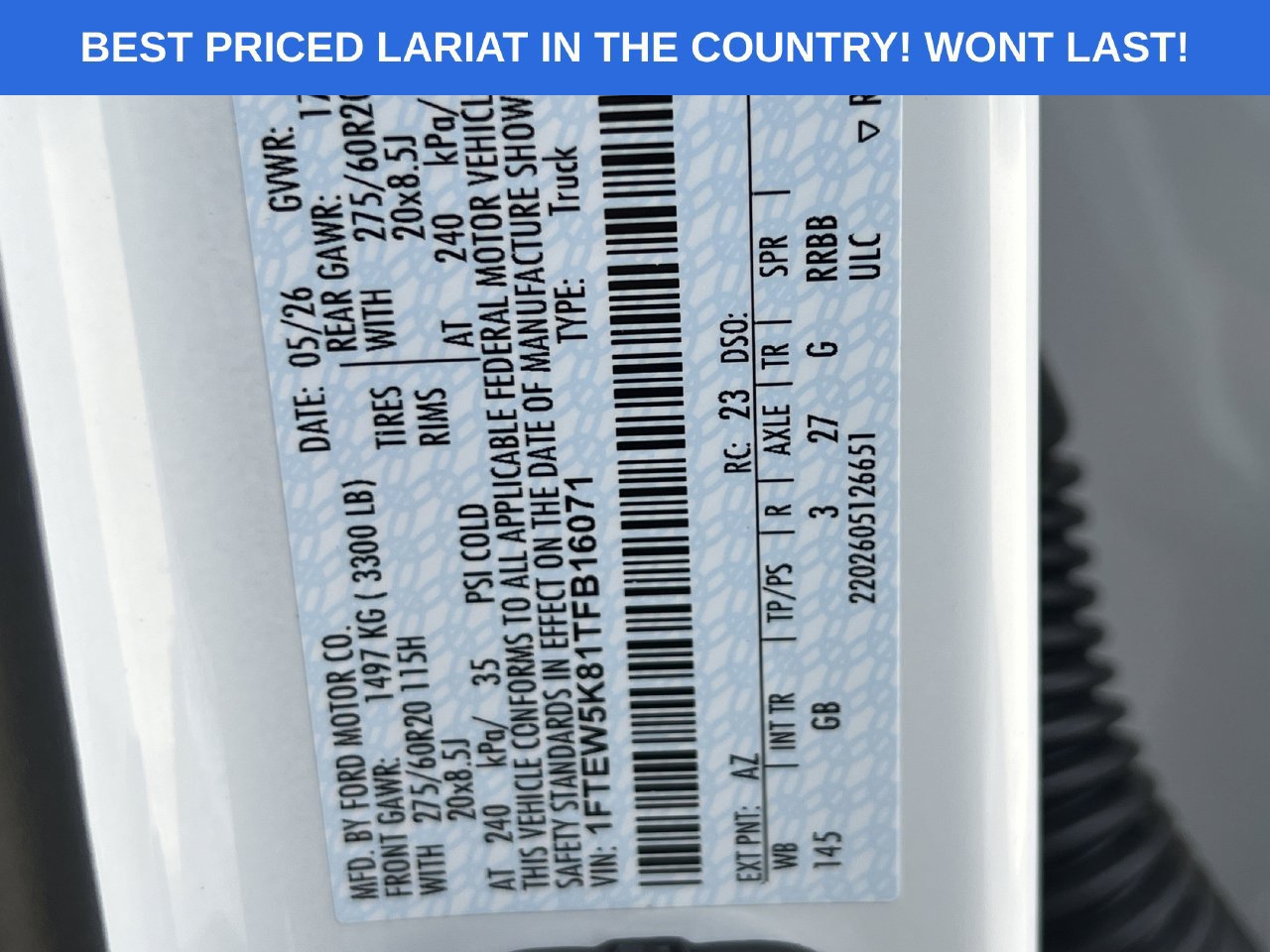 Used 2026 Ford F150 Lariat w/ Equipment Group 501A Mid RWD image 10