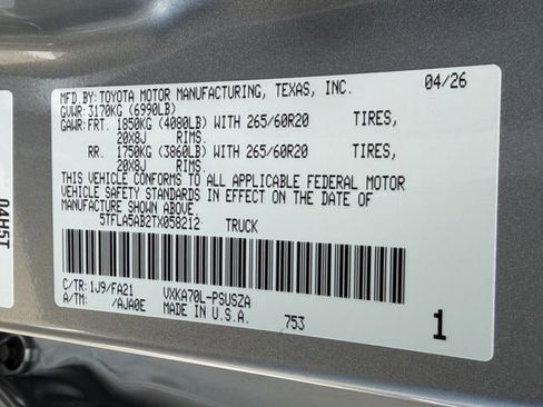 New 2026 Toyota Tundra SR5 RWD image 26