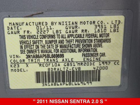 Used 2011 Nissan Sentra 2.0 S w/ Convenience Pkg FWD image 36